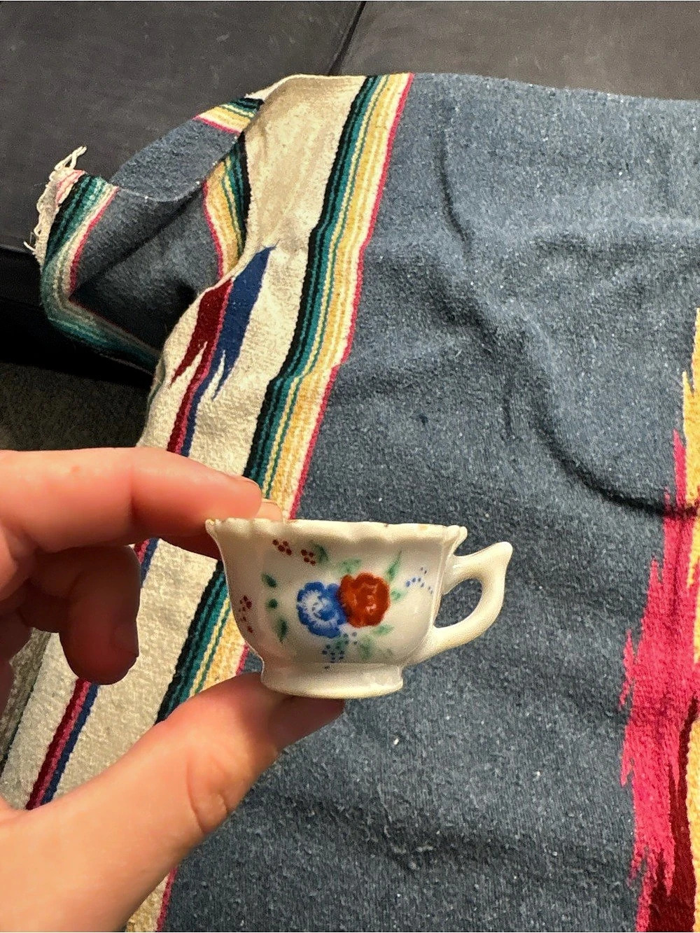 Floral Mini Creamer in White & Blue